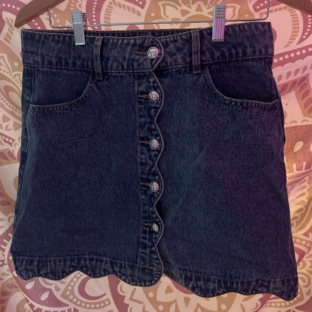 Denim Button-Up Skirt